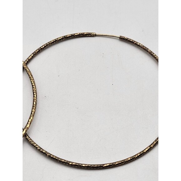 VTG Dyadema Sterling Silver 925 Textured Thin Hoop Earrings - Picture 4 of 9